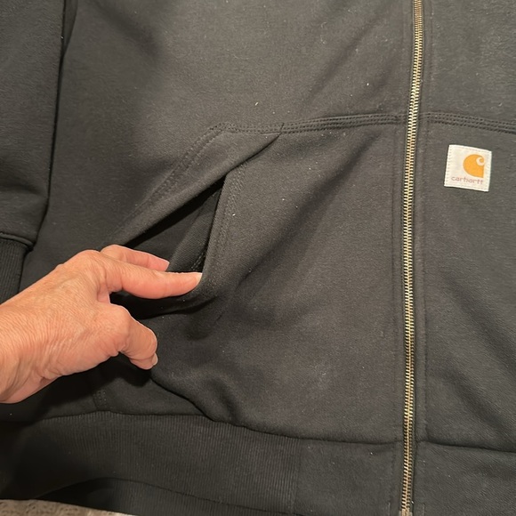 Carhartt Black Zip-Up Hoodie MENS RAIN DEFENDER 2XL - Picture 2 of 9